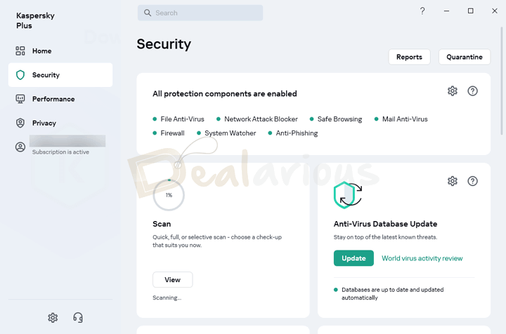 Kaspersky Plus Interface